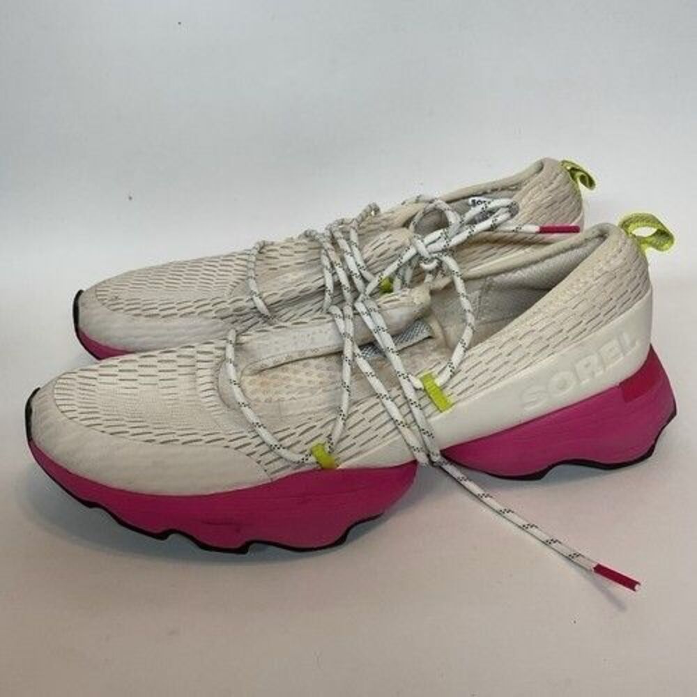 Sorel Kinetic Impact Pink/White Lace Up Cactus Sneakers Women 9.5 Vietnam Mesh - Picture 7 of 12
